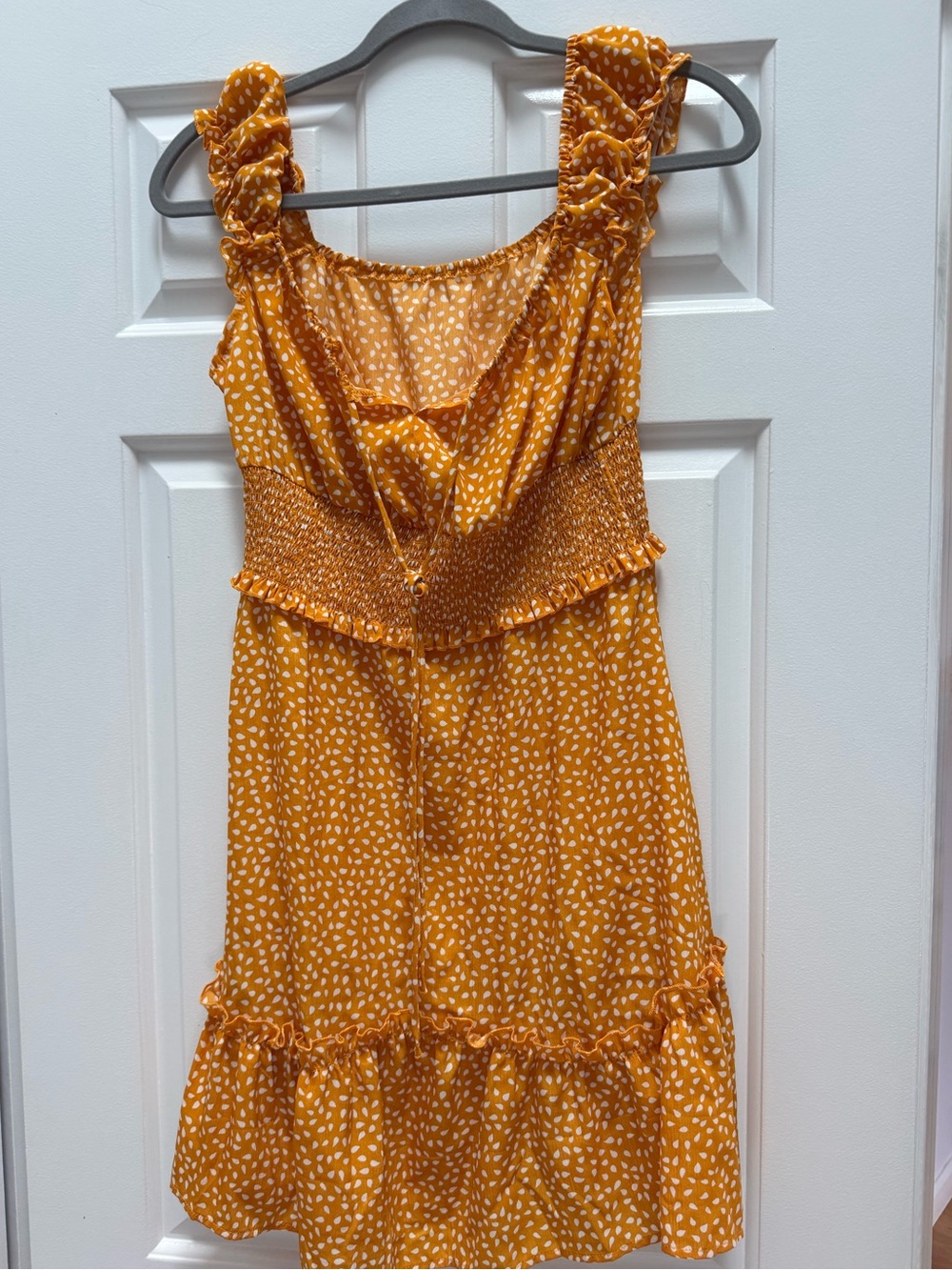 Romantic Yellow Mustard mini Dress with Ruffle Details